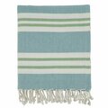 Kd Vestidor 50 x 60 in. Striped Design Oblong Throw Blanket, Aqua KD2658489